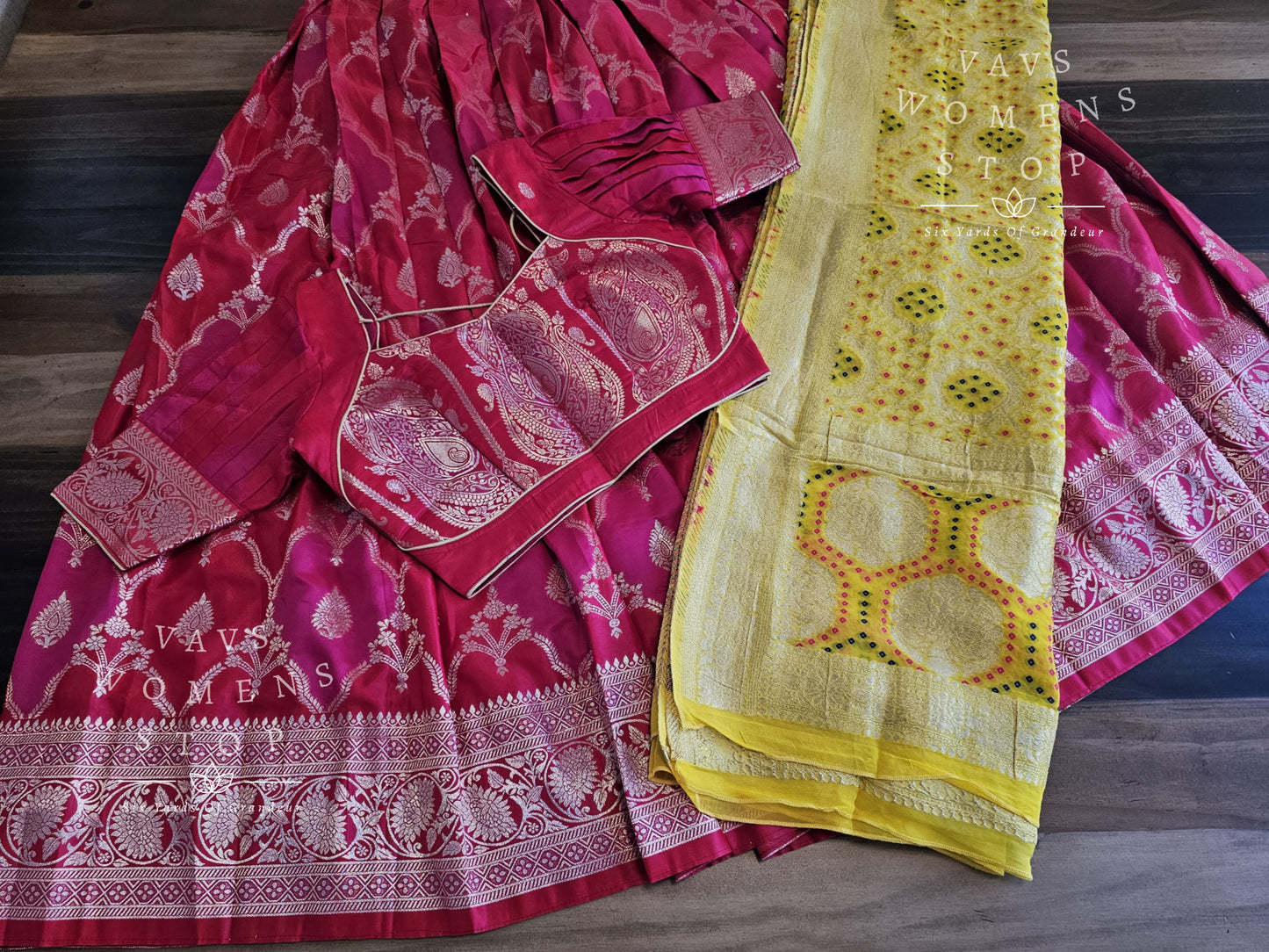 Soft Benarasi Silk Lehenga Set - Georgette Bhandini Duppata