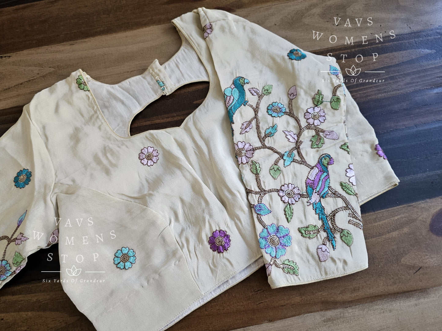 3/4 Sleeves Designer Tissue Blouse