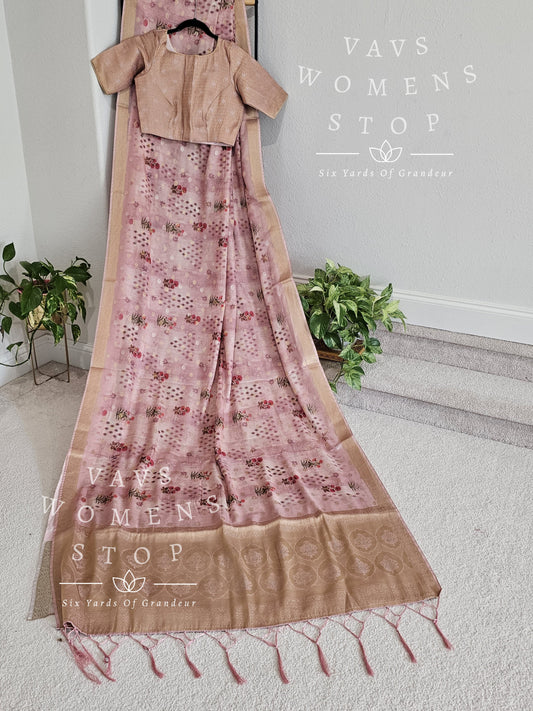 Designer Soft Benarasi Silk Cotton Saree - Blouse