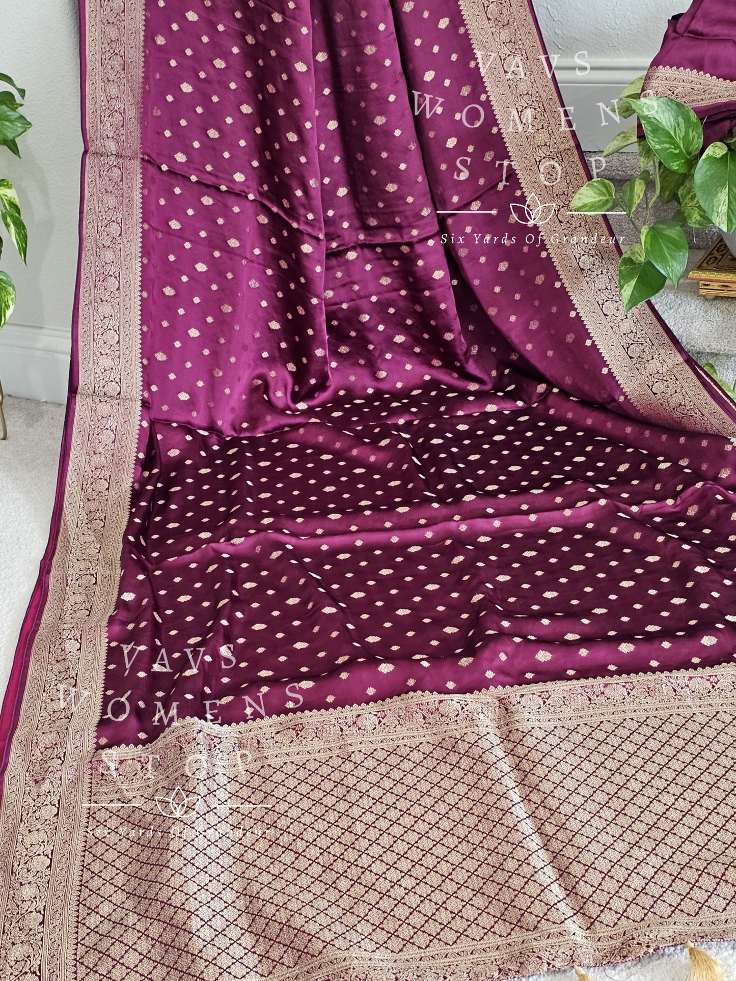 Designer Satin Benarasi Silk Saree