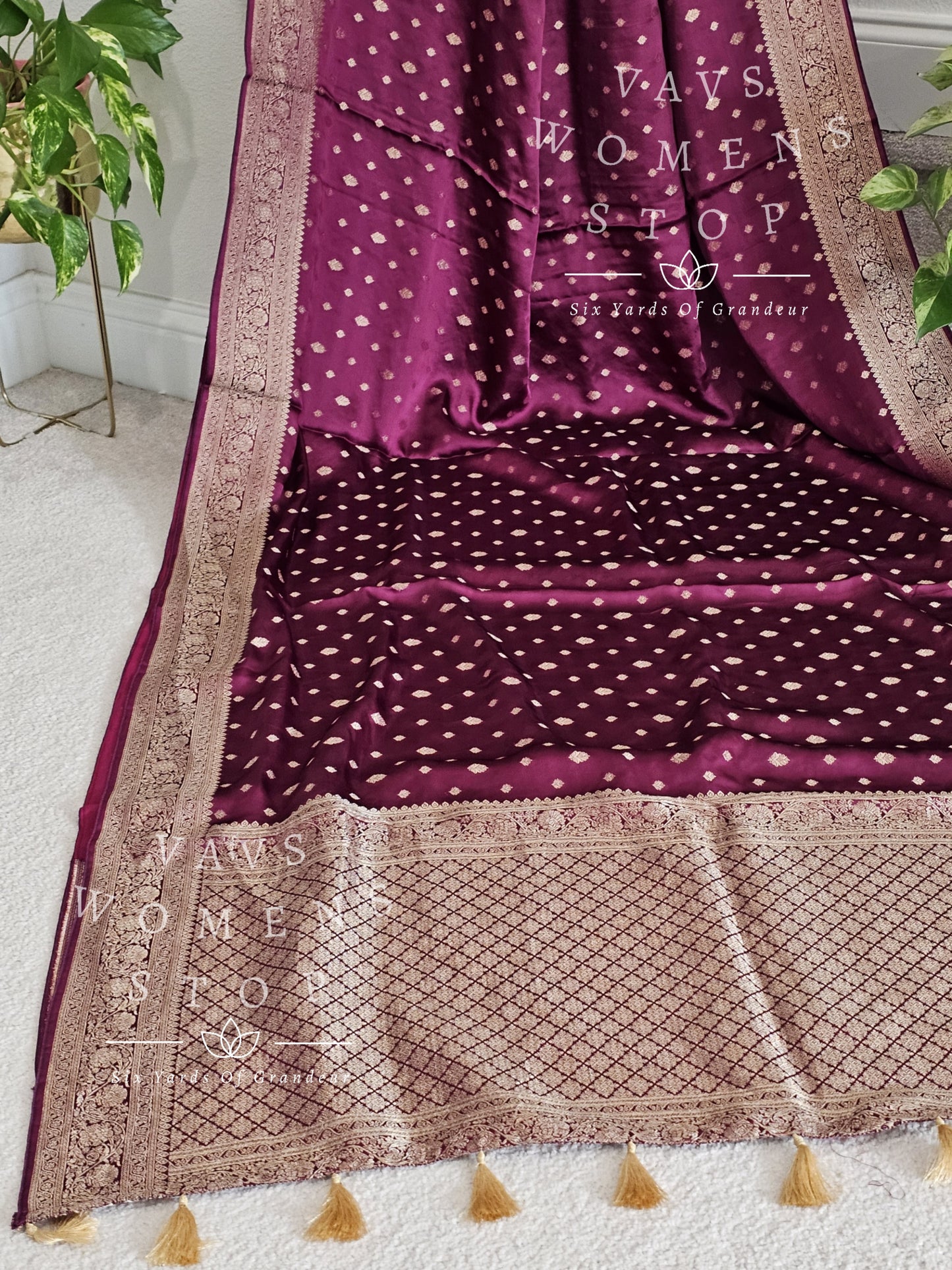 Designer Satin Benarasi Silk Saree