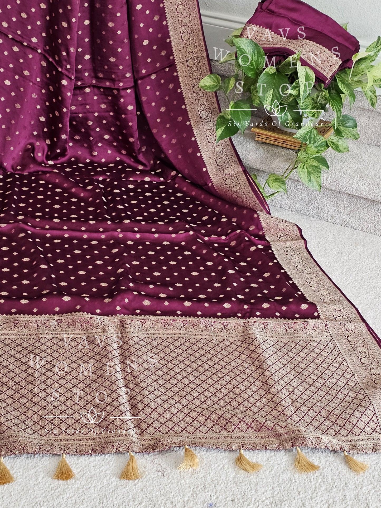 Designer Satin Benarasi Silk Saree