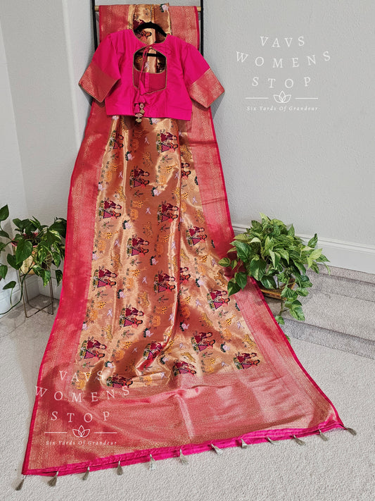 Paithani Style Tissue Benarasi Saree - Blouse