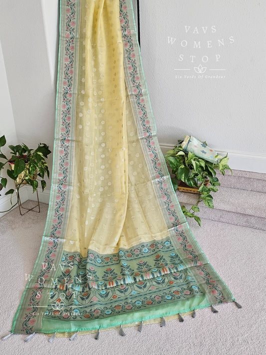 Fine Quality Pure Kota Silk Paithani Border Saree