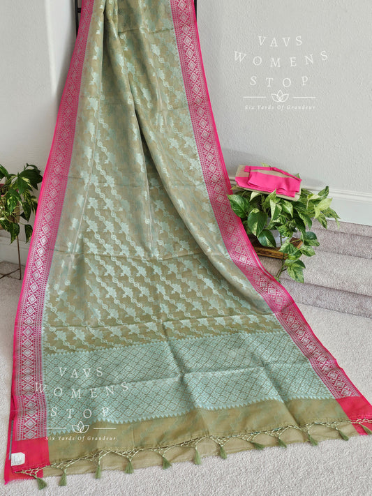 Fancy Semi Organza Saree