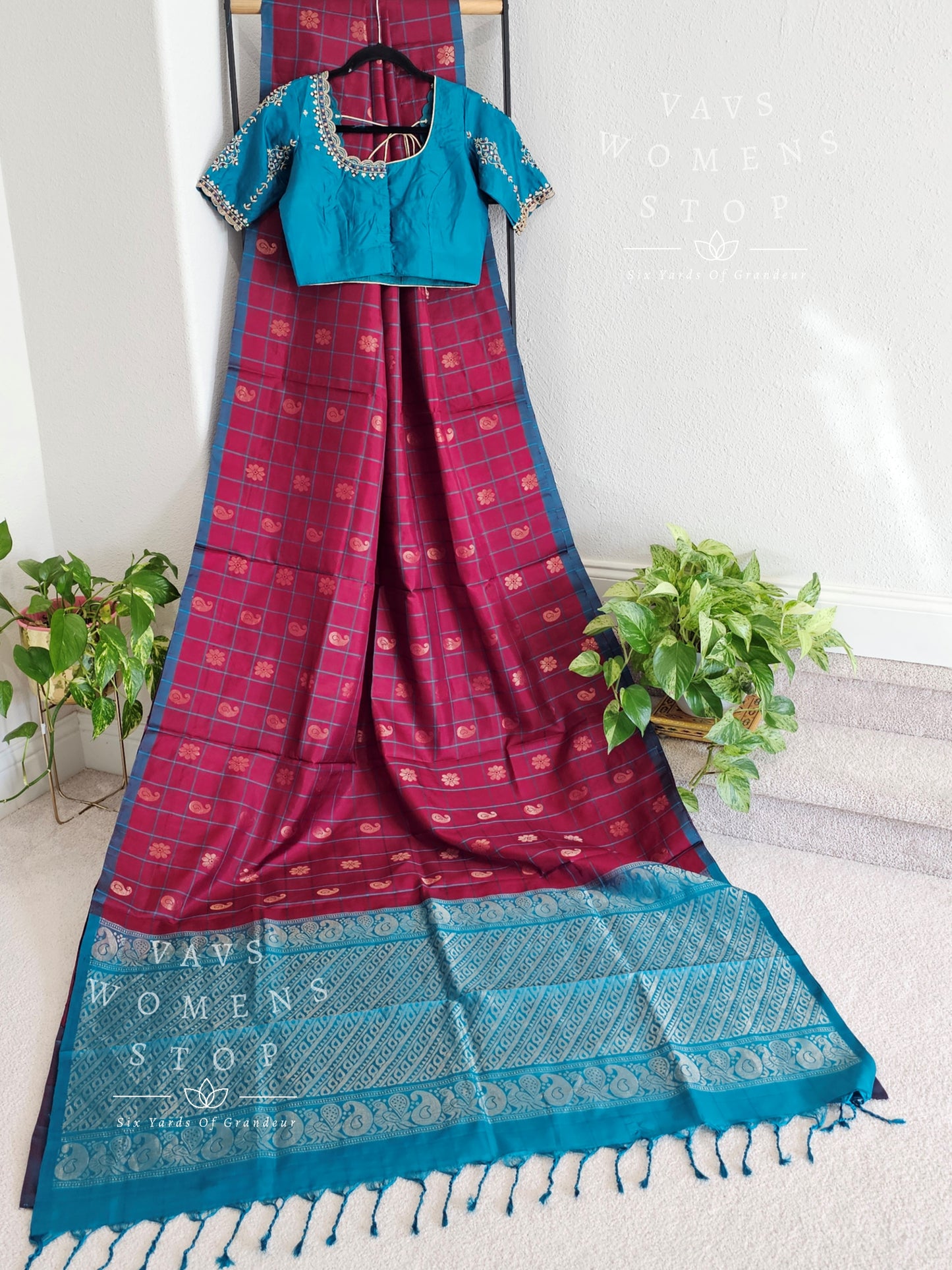 Borderless Pure Kanchi Soft Silk Saree - Maggam Blouse