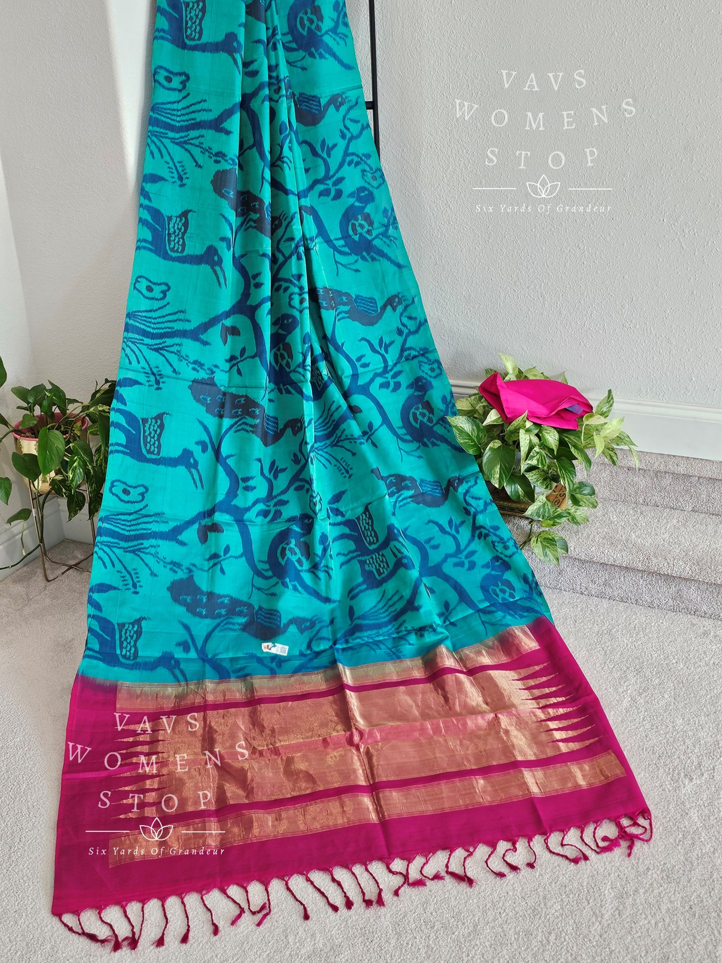 Borderless Ikkat Designer Pure Kanchi Soft Silk