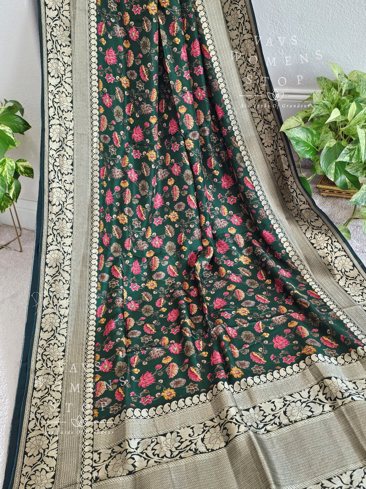 Pure Munga Crepe Silk Kalamkari Digital Print Saree - Blouse