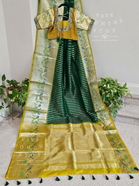 Pure Venkatagiri Pattu Paithani Border Saree - Blouse