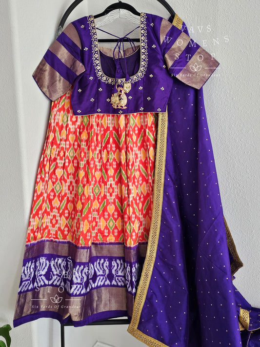 Pure Ikkat Silk Langa Voni Set