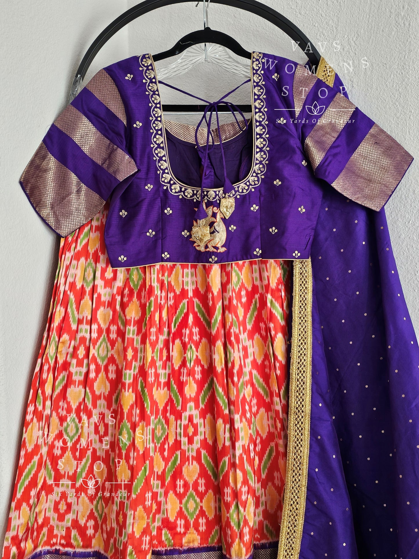 Pure Ikkat Silk Langa Voni Set