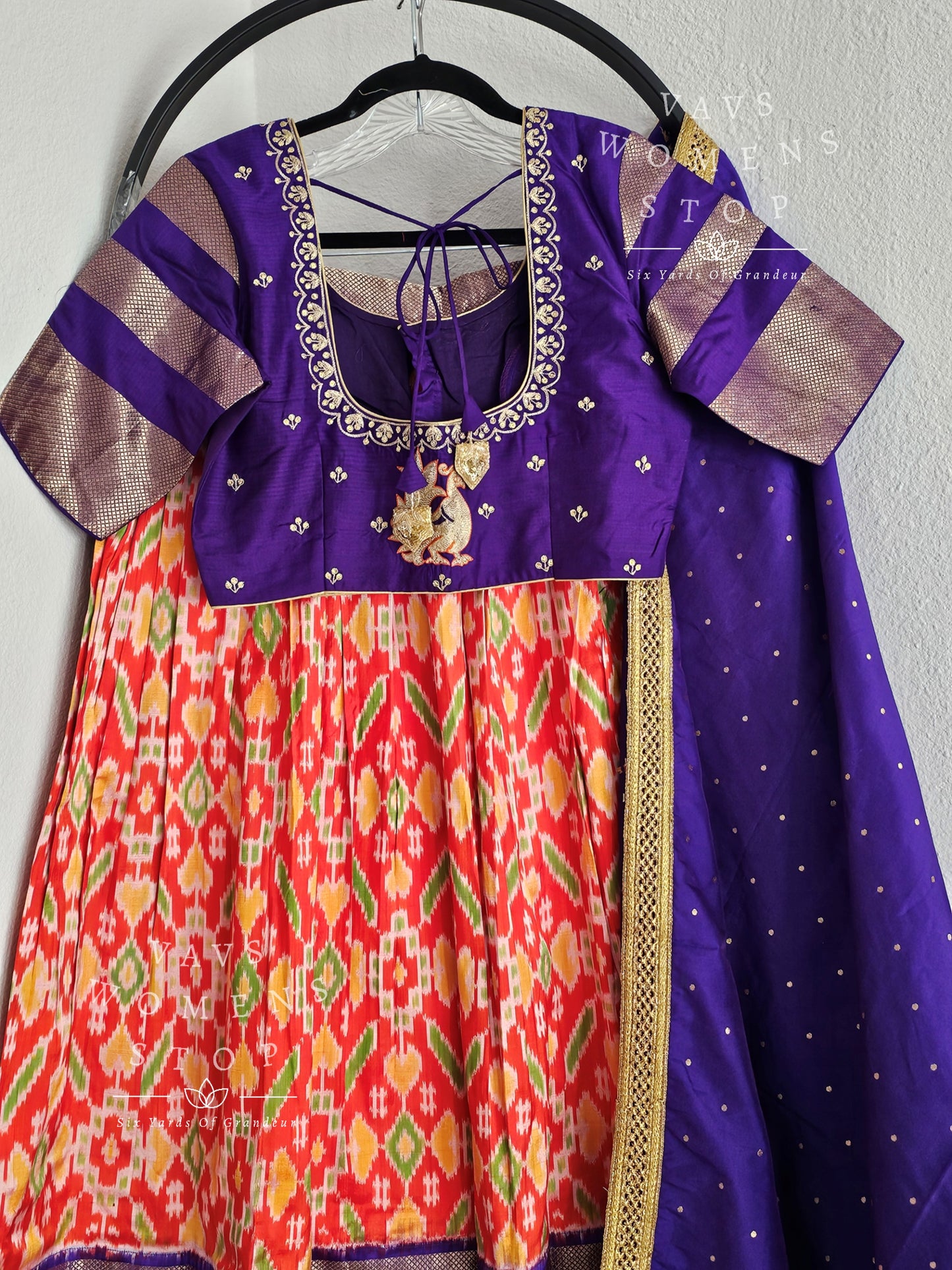 Pure Ikkat Silk Langa Voni Set