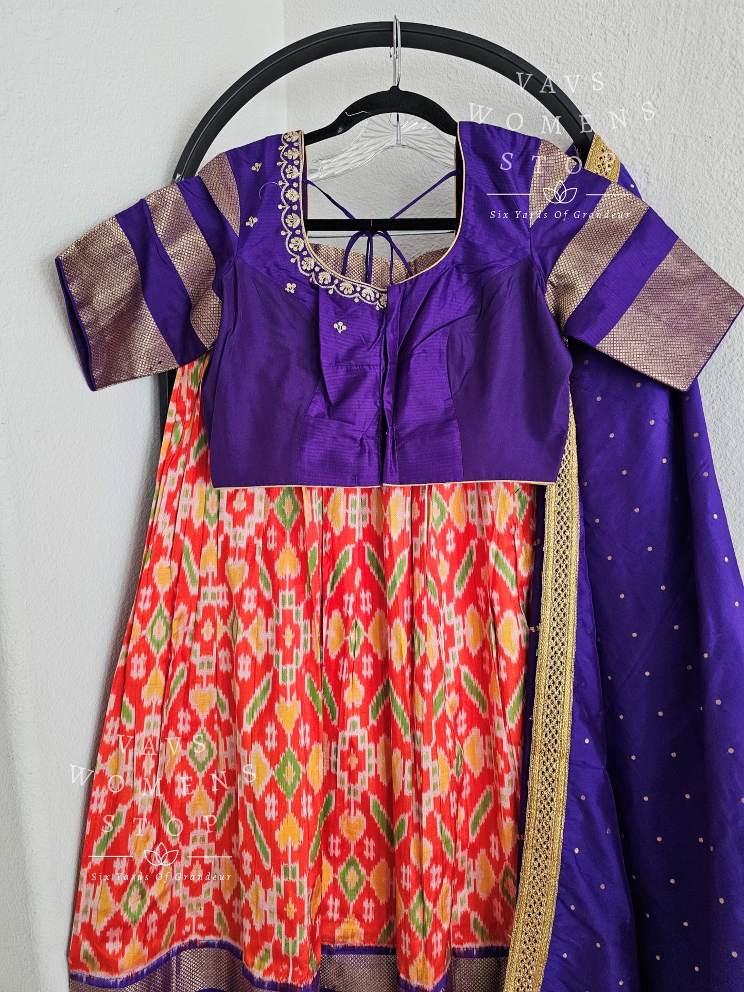 Pure Ikkat Silk Langa Voni Set