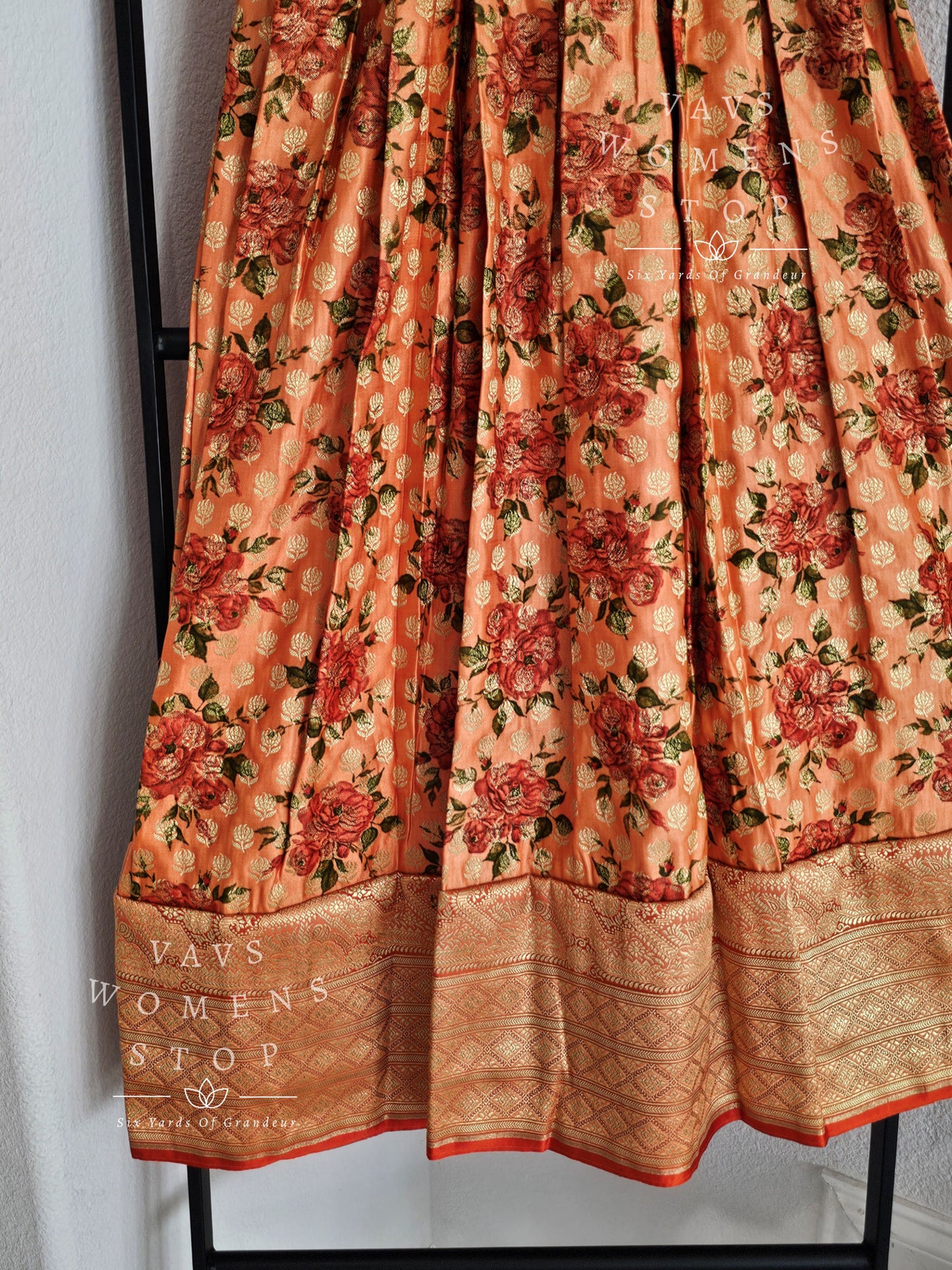 Benarasi Silk Floral Print Lehenga Blouse