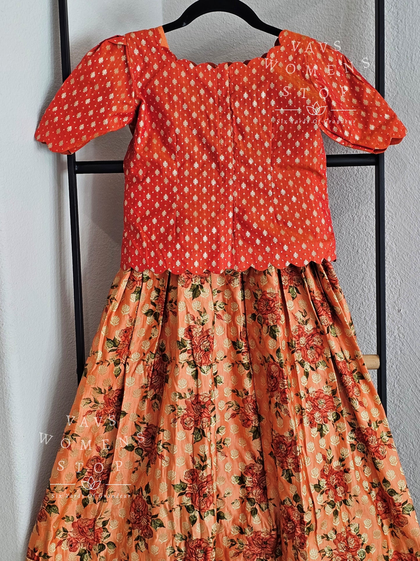 Benarasi Silk Floral Print Lehenga Blouse