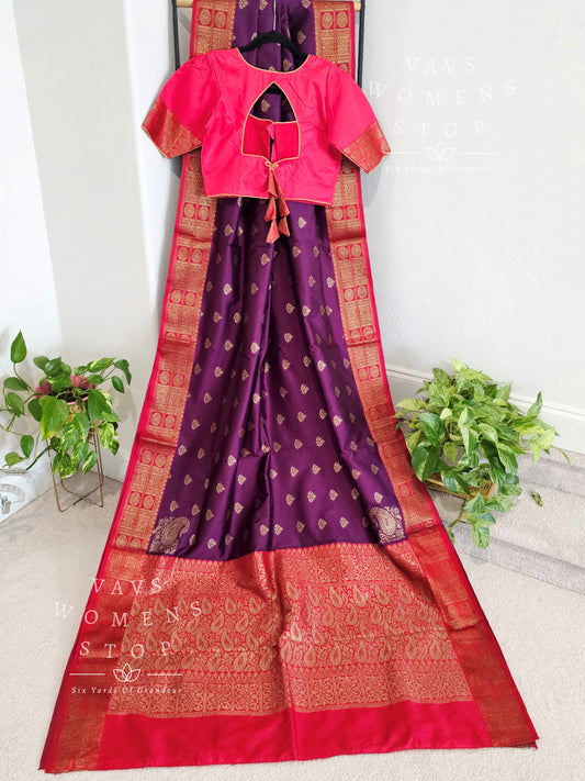 Semi Benarasi Silk Saree - Blouse