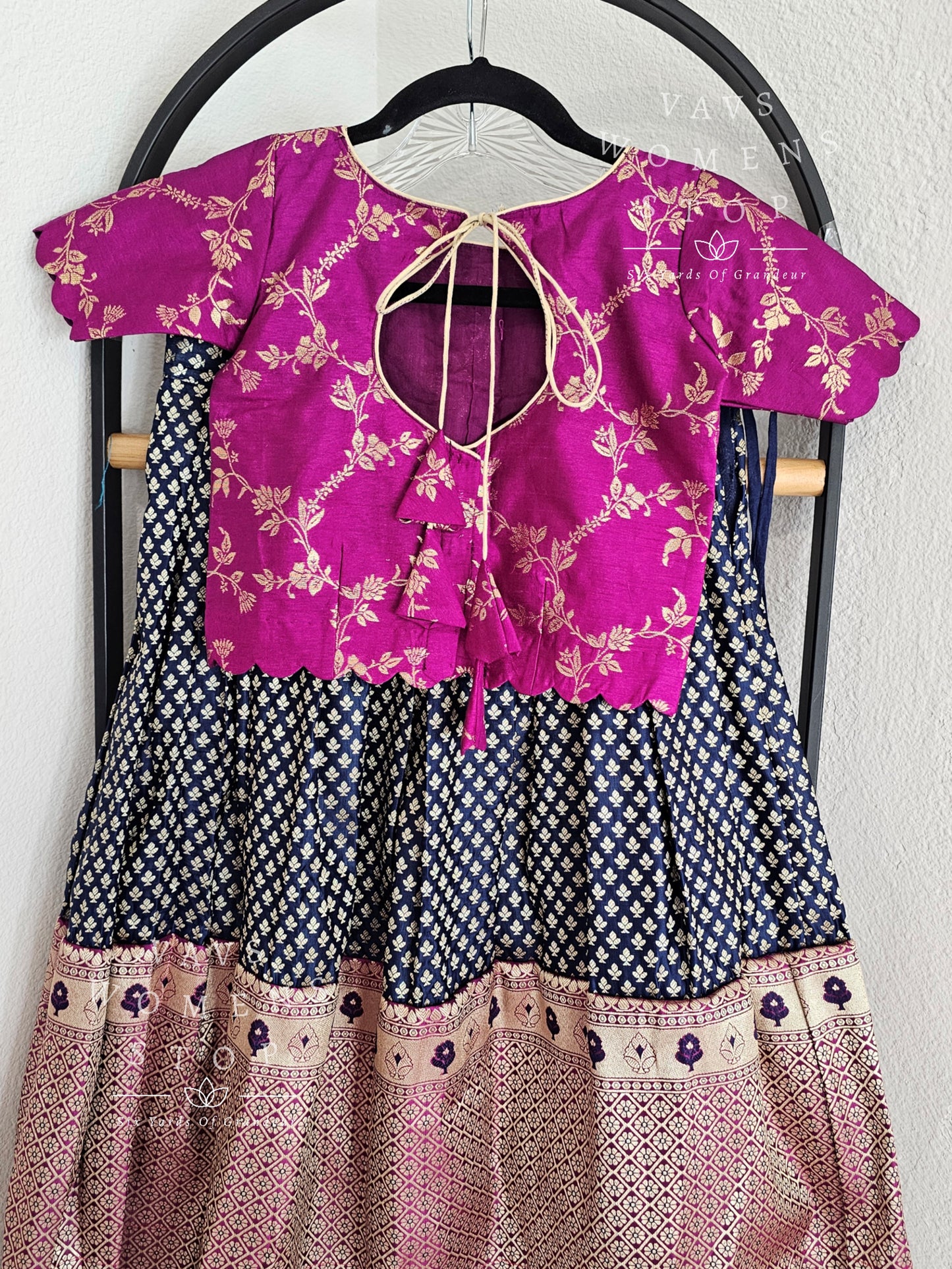 Satin Benarasi Lehenga/Langa Blouse