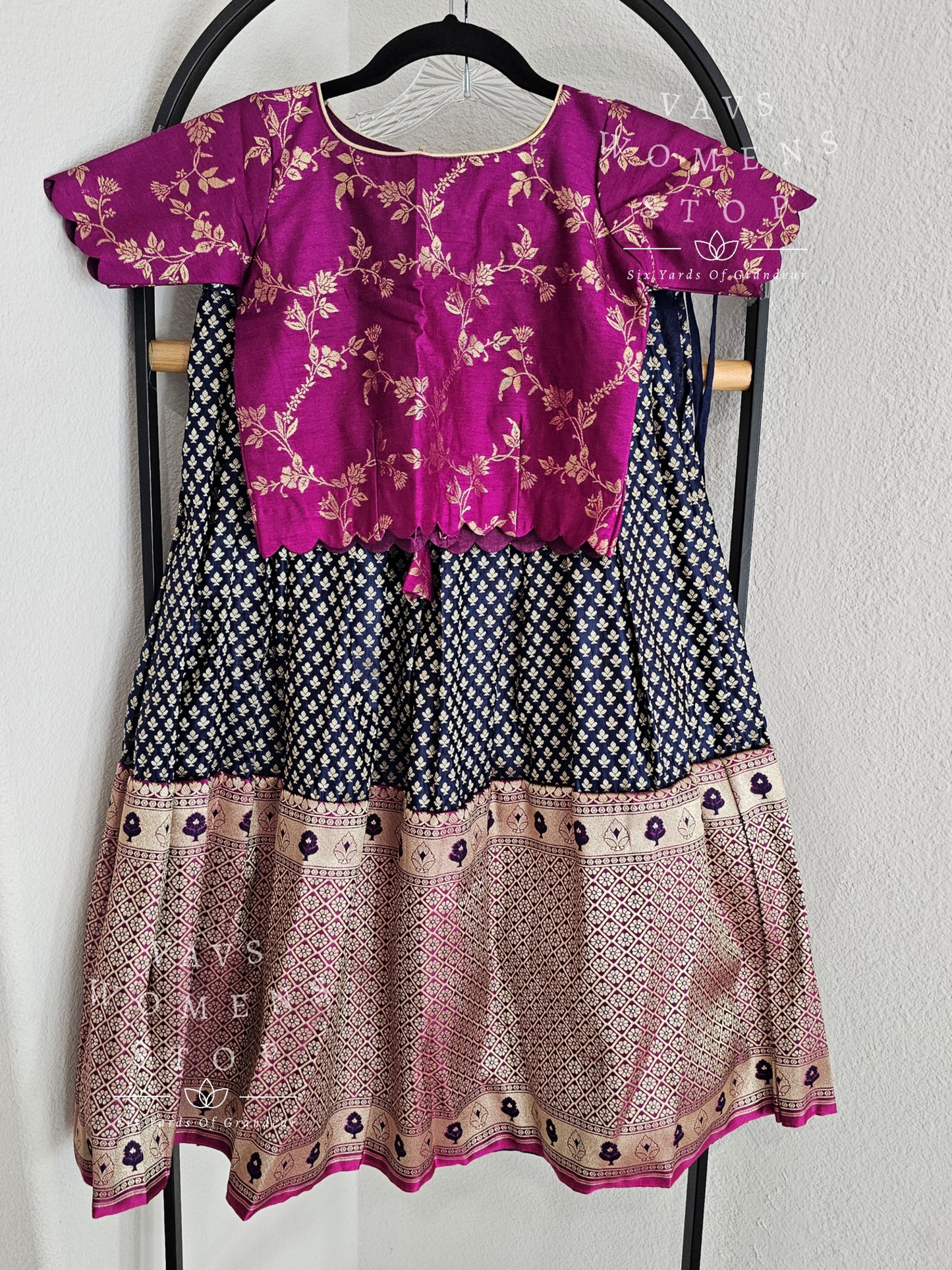 Satin Benarasi Lehenga/Langa Blouse