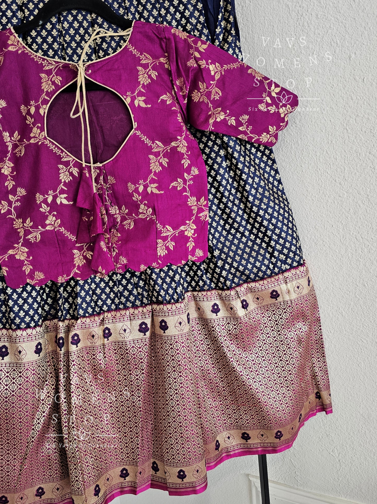 Satin Benarasi Lehenga/Langa Blouse