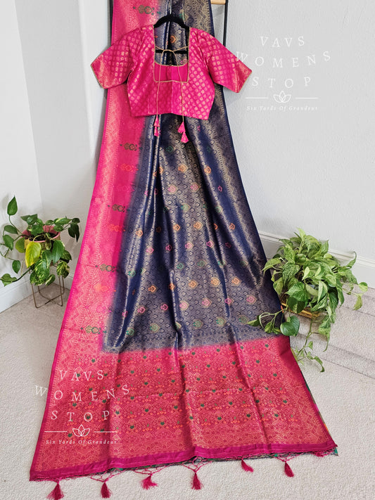 Benarasi Crepe Kubera Silk Saree - Blouse