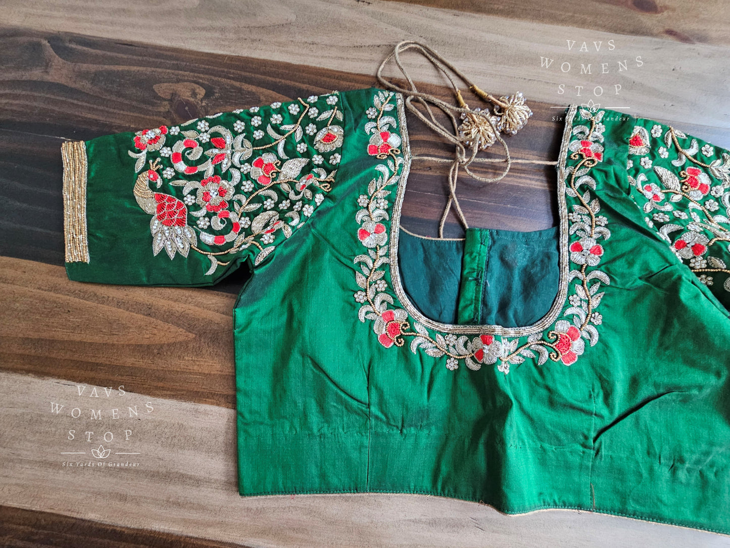 Bottle Green Maggam Blouse