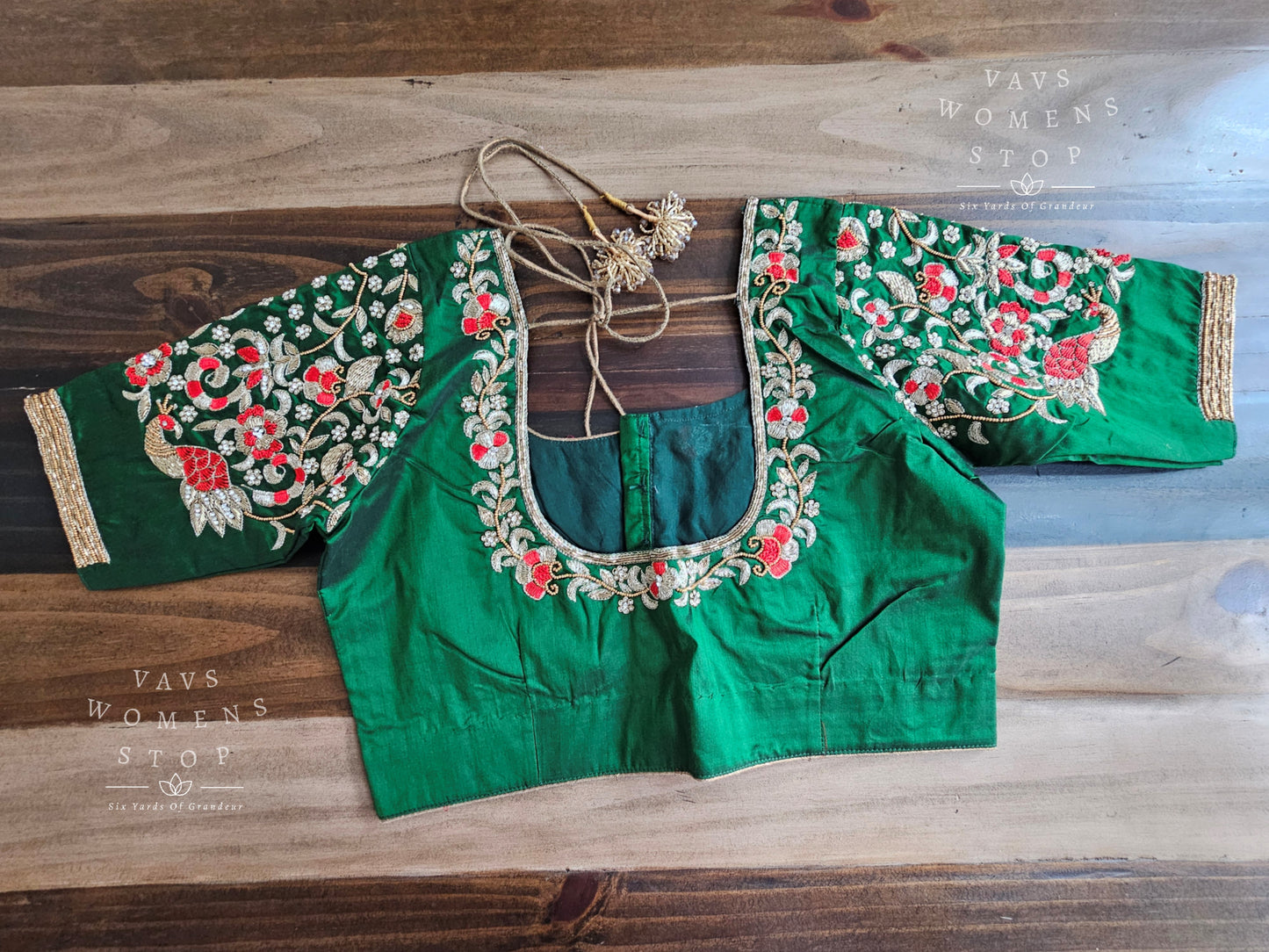 Bottle Green Maggam Blouse