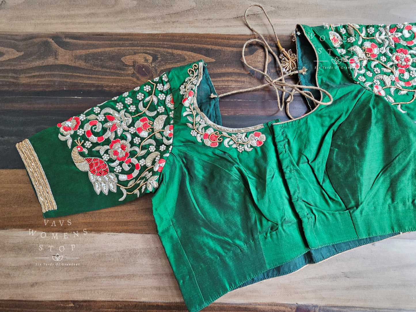 Bottle Green Maggam Blouse