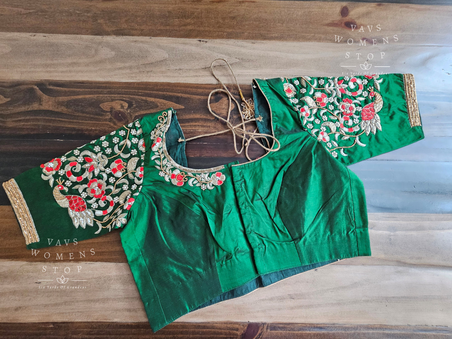 Bottle Green Maggam Blouse