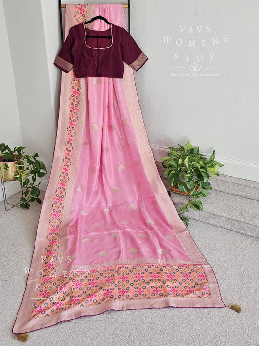 Munga Benarasi Crepesilk Patola Saree - Blouse