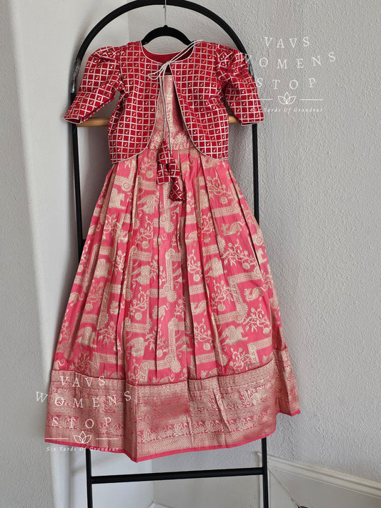 Benarasi Silk Lehenga/ Pattu Pavada Set