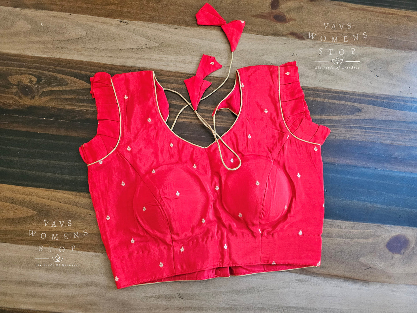 Red Sleeveless Blouse