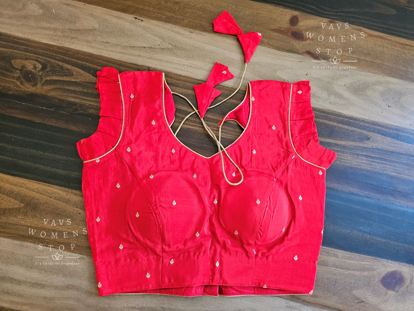 Red Sleeveless Blouse