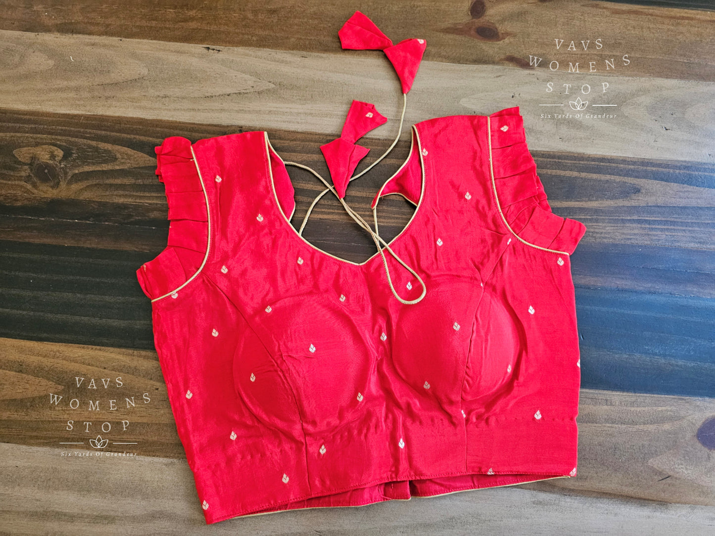 Red Sleeveless Blouse