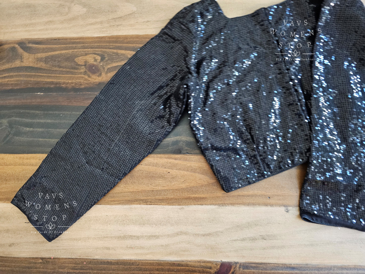 Full Sleeves Black Sequins Blouse