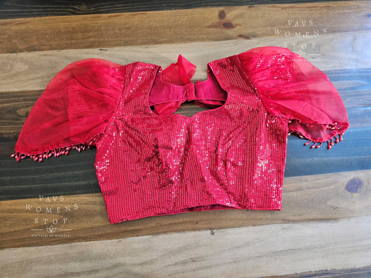 Red Sequins Blouse