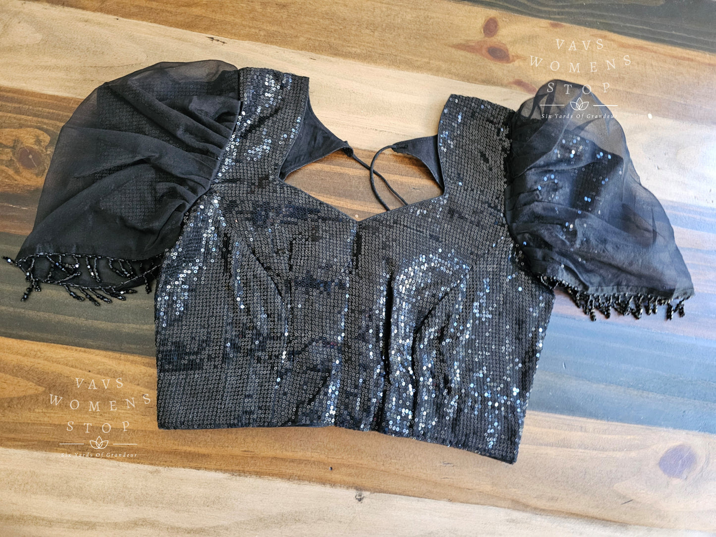 Black Sequins Blouse