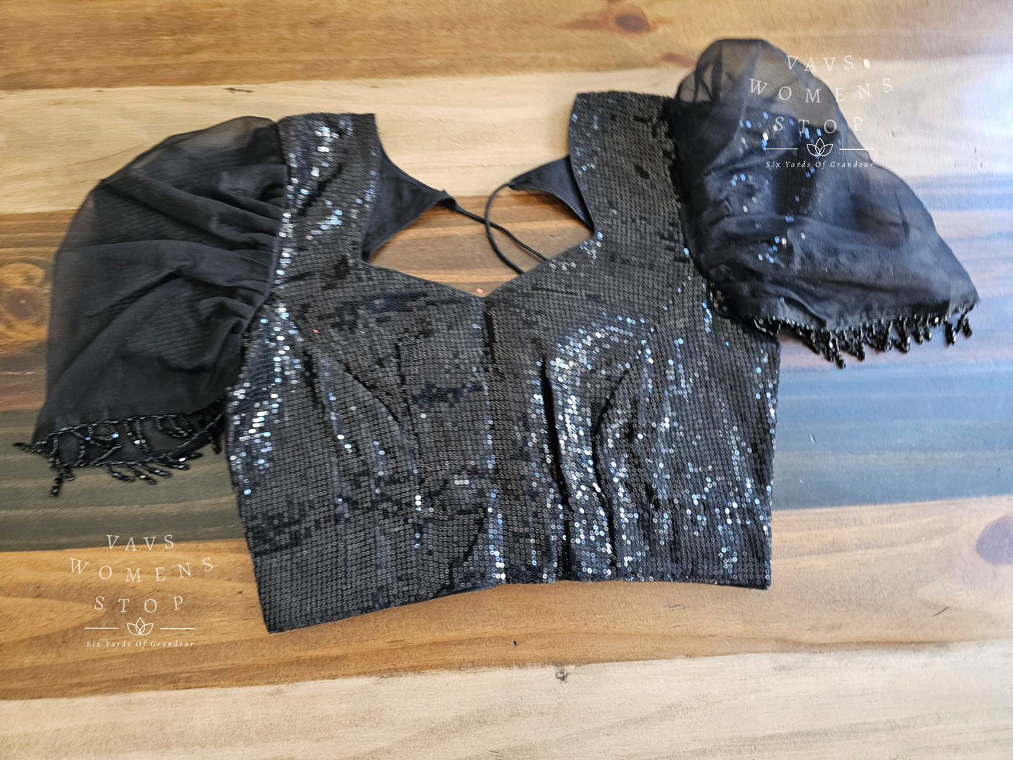 Black Sequins Blouse