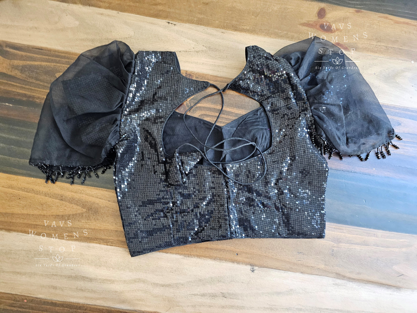 Black Sequins Blouse