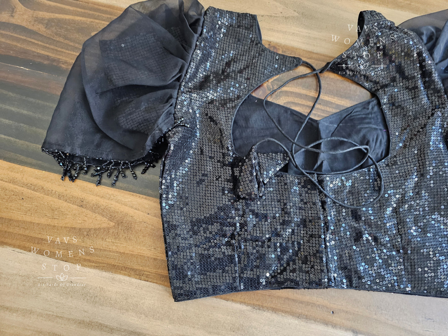 Black Sequins Blouse