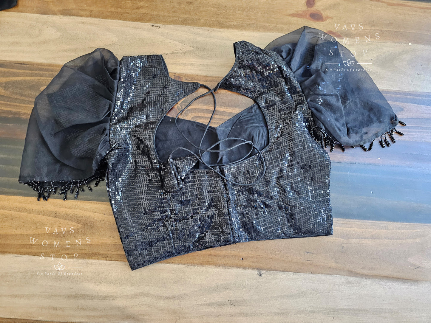 Black Sequins Blouse