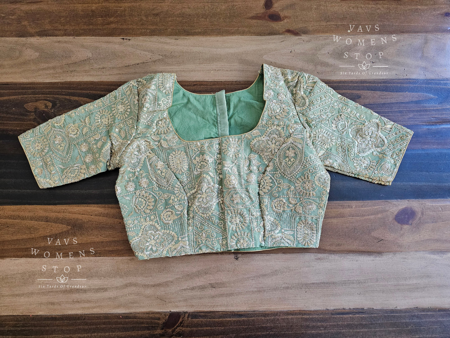 Heavy Machine Embroidery Designer Tissue Blouse