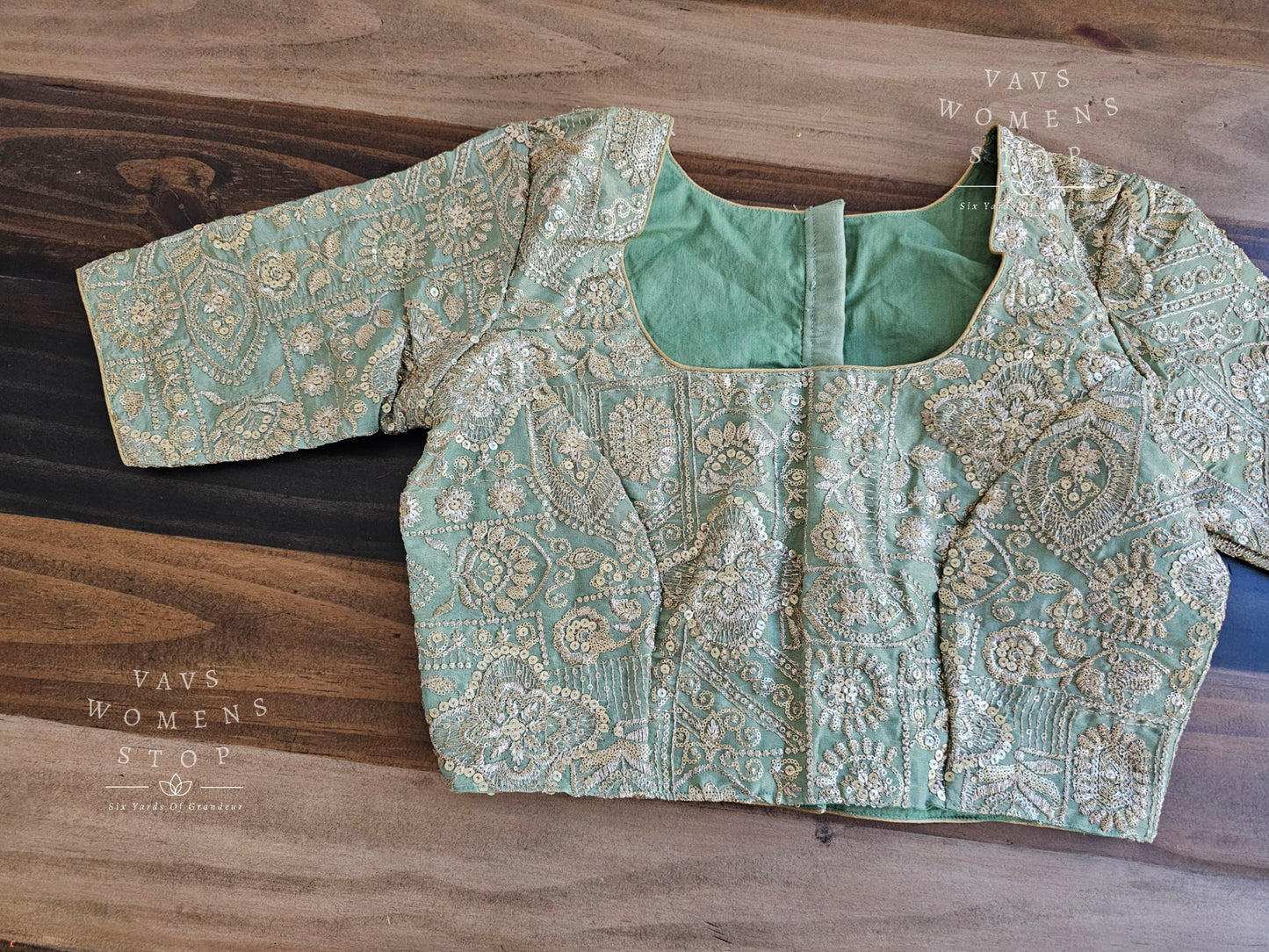 Heavy Machine Embroidery Designer Tissue Blouse