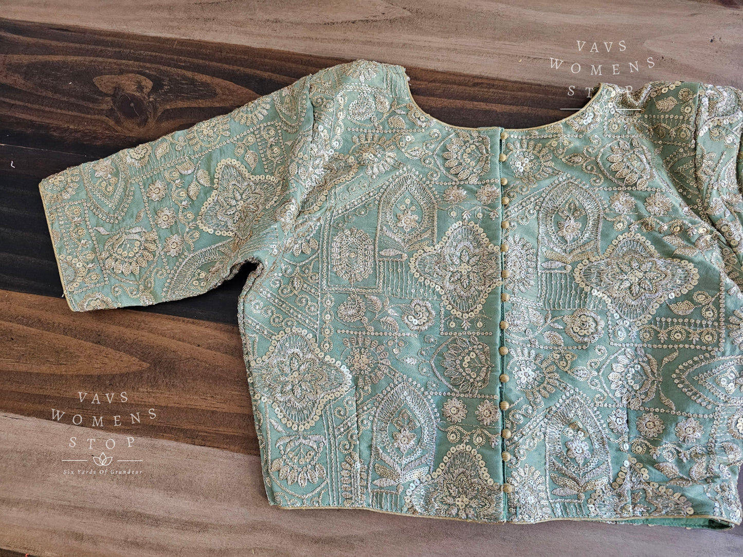 Heavy Machine Embroidery Designer Tissue Blouse