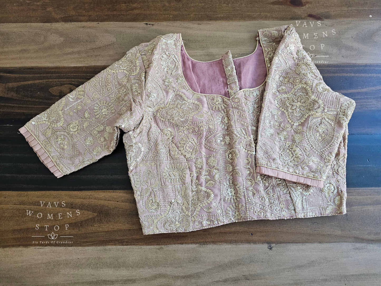 Heavy Machine Embroidery Designer Tissue Blouse