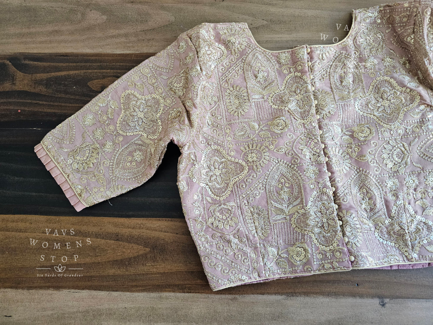 Heavy Machine Embroidery Designer Tissue Blouse