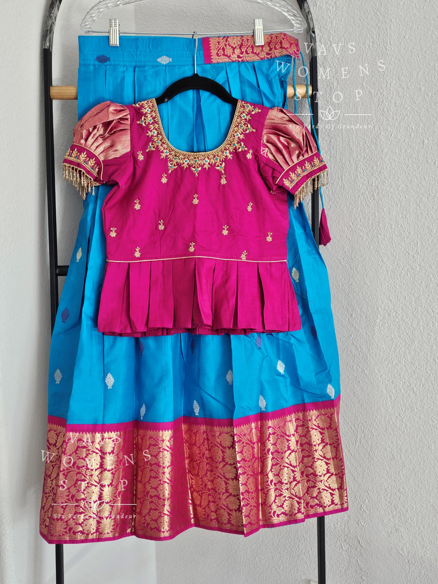 Pure Kanchi Silk Lehenga/ Pattu Pavada Set