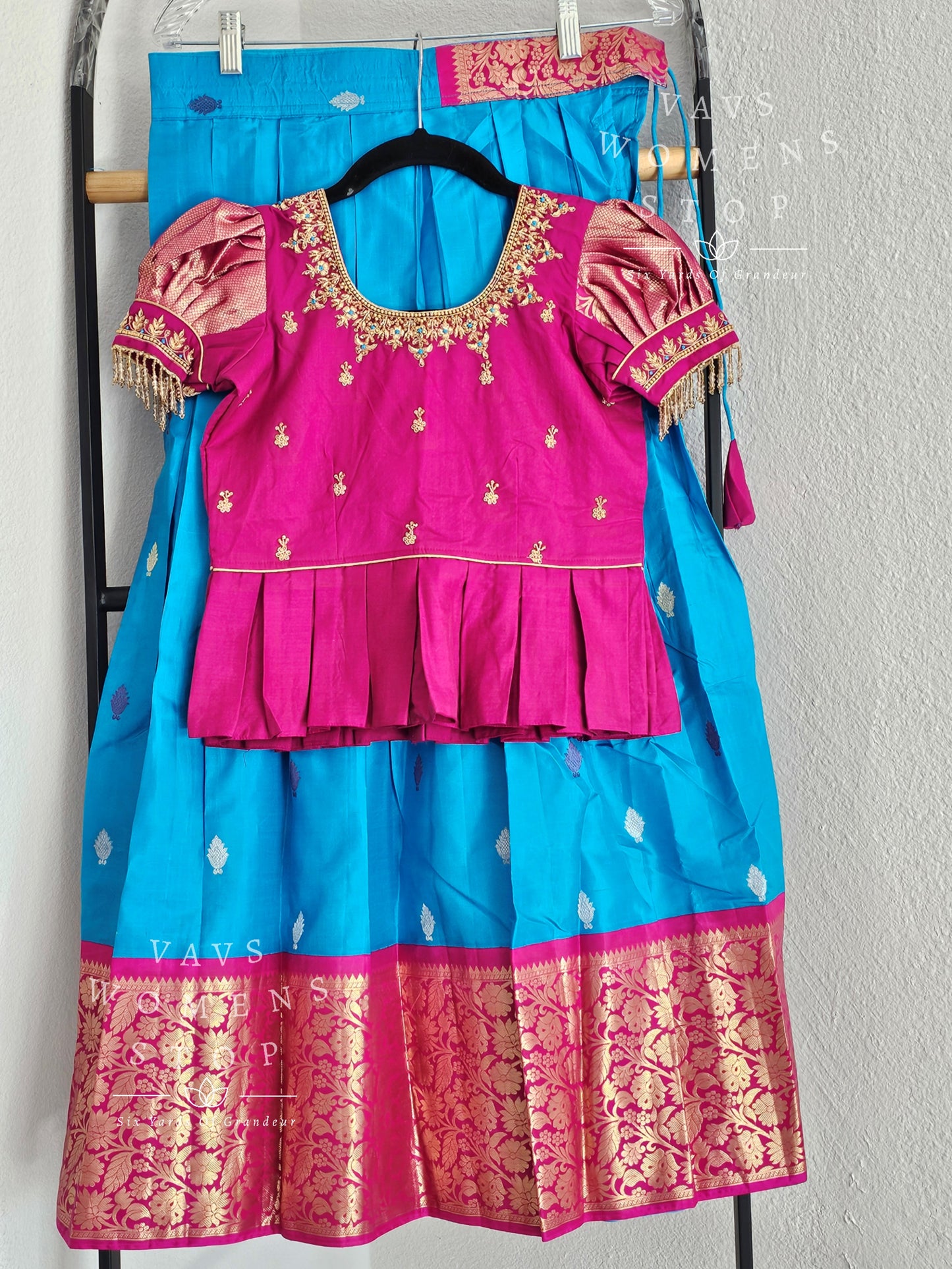 Pure Kanchi Silk Lehenga/ Pattu Pavada Set