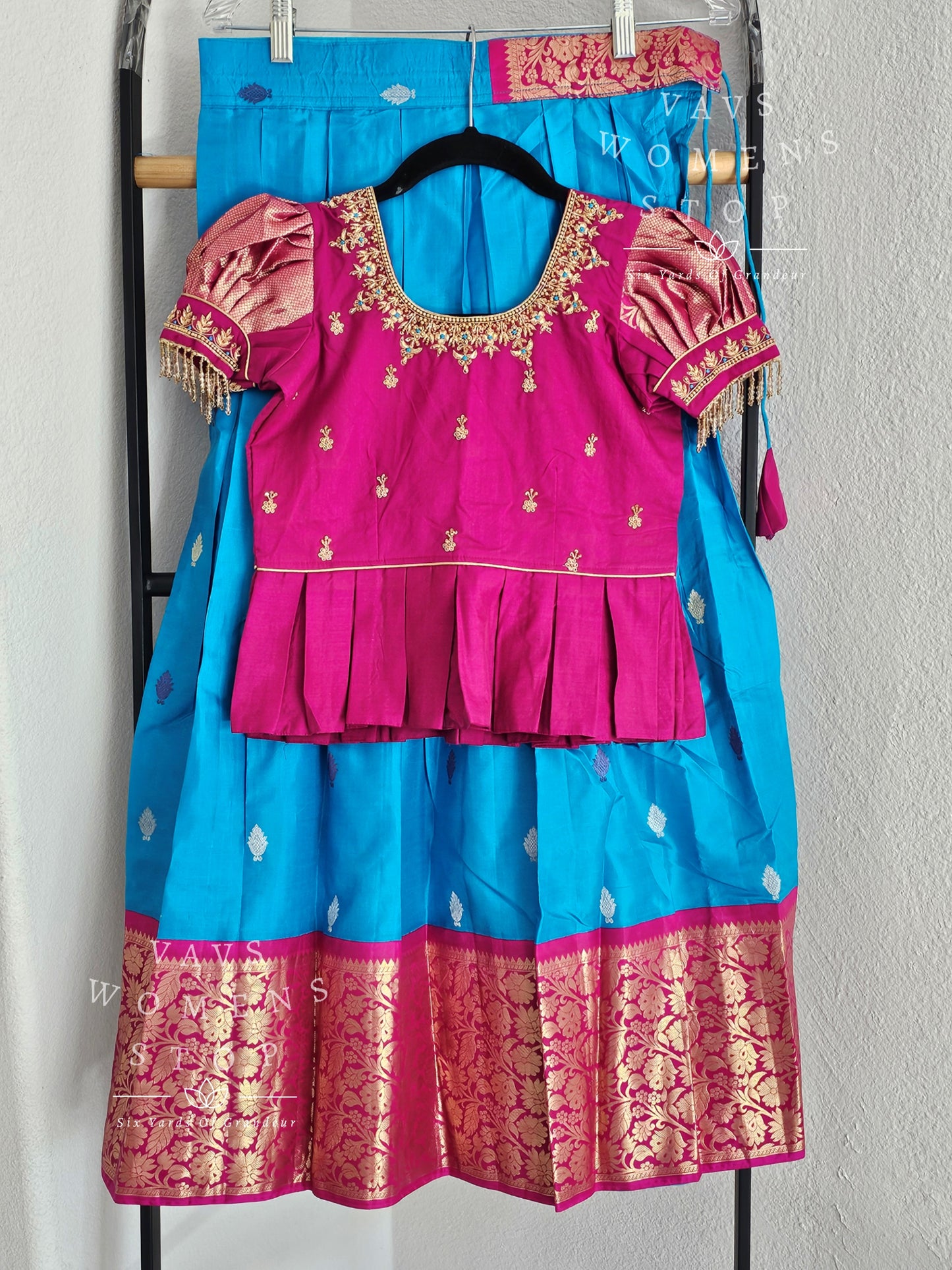 Pure Kanchi Silk Lehenga/ Pattu Pavada Set