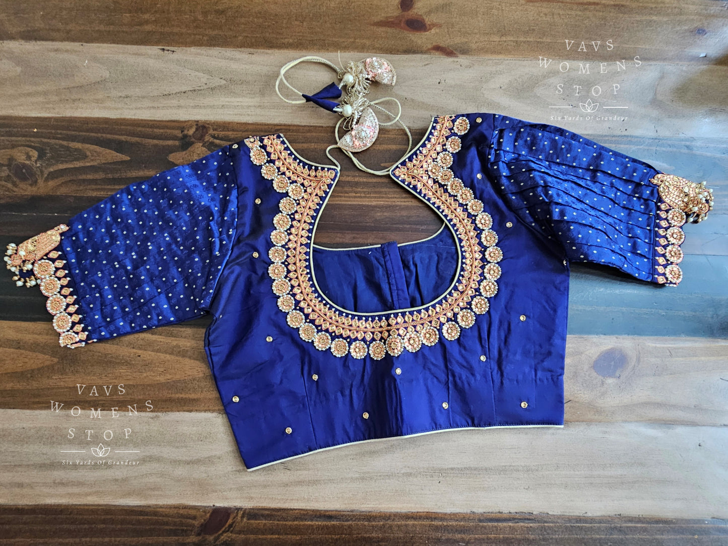 Navy Blue Maggam Blouse