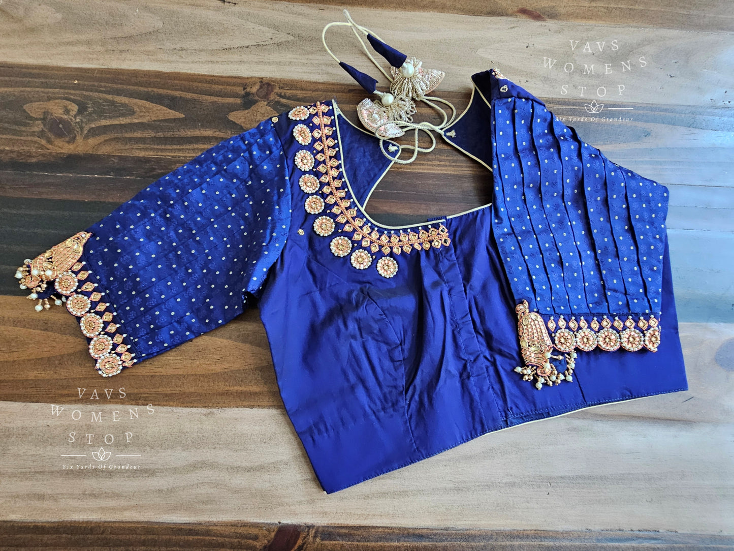 Navy Blue Maggam Blouse